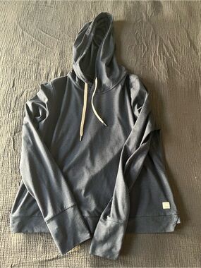 Vuori Navy Hooded Pullover Sweatshirt - Casual Lightweight Hoodie